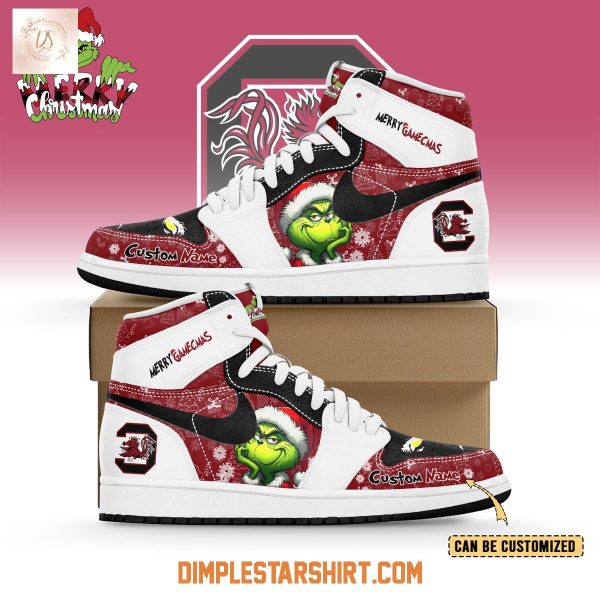 South Carolina Gamecocks The Grinch Merry Christmas Air Jordan 1 Shoes