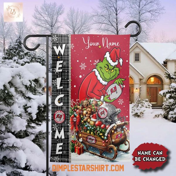 Tampa Bay Buccaneers x The Grinch Christmas House Garden Flag