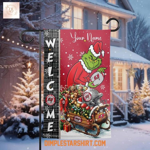 Tampa Bay Buccaneers x The Grinch Christmas House Garden Flag