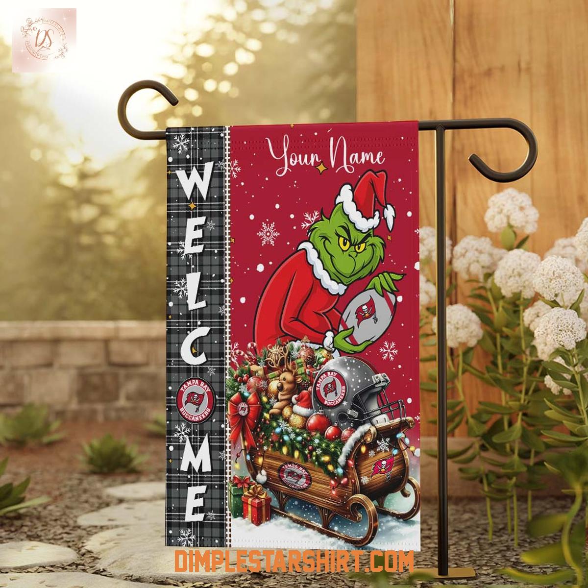 Tampa Bay Buccaneers x The Grinch Christmas House Garden Flag Tampa Bay Buccaneers x The Grinch Christmas House Garden Flag