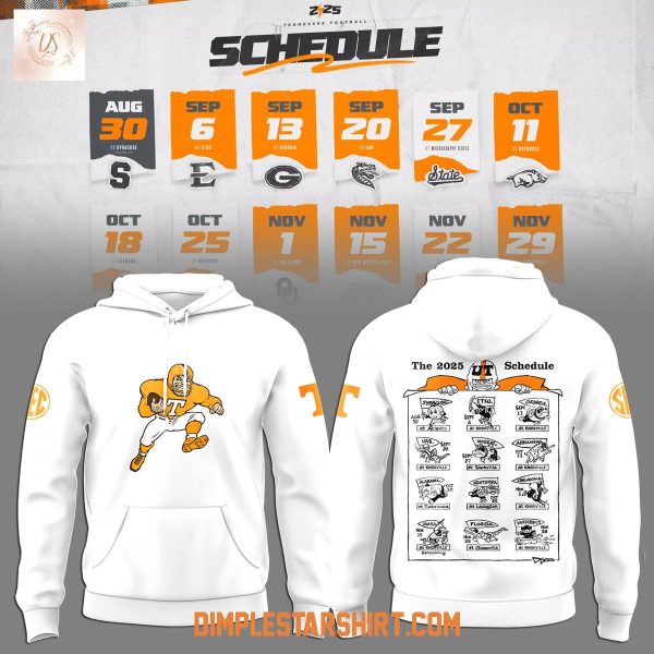 Tennessee Volunteers The 2025 Schedule Hoodie Shirt