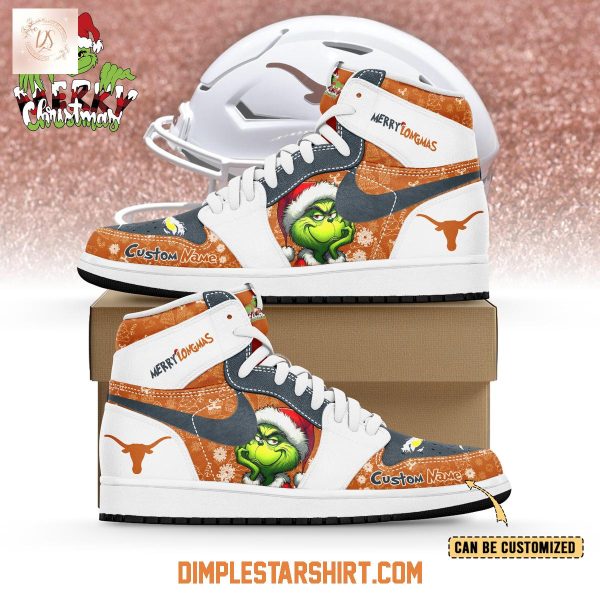 Texas Longhorns The Grinch Merry Christmas Air Jordan 1 Shoes