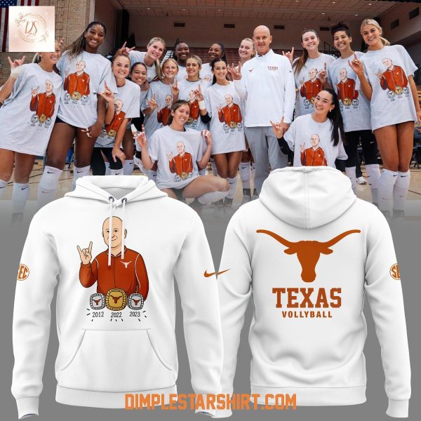 Texas Longhorns Volleyball Coach Jerrittelliott White Hoodie Shirt