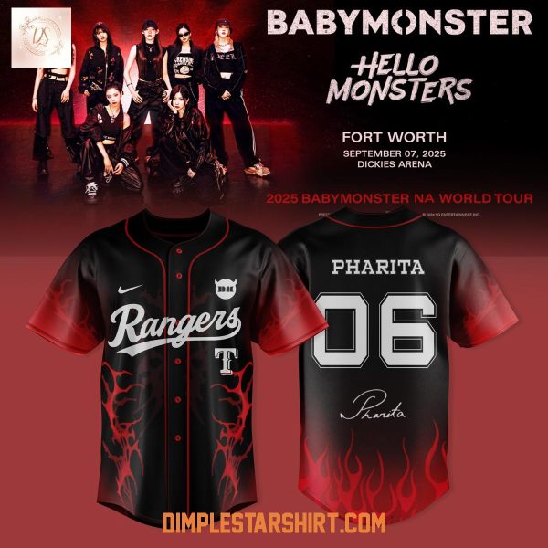 Texas Rangers x Babymonster NA World Tour 2025 Jersey