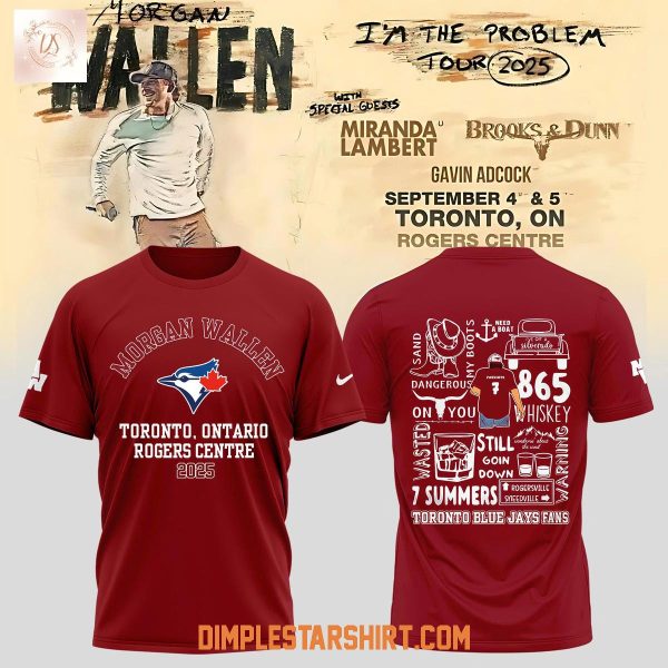 Toronto Blue Jays x Morgan Wallen Tour 2025 Red Hoodie