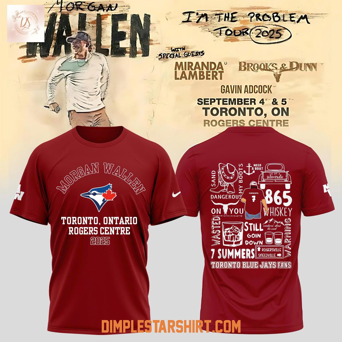 Toronto Blue Jays x Morgan Wallen Tour 2025 Red Hoodie Toronto Blue Jays x Morgan Wallen Tour 2025 Red Hoodie