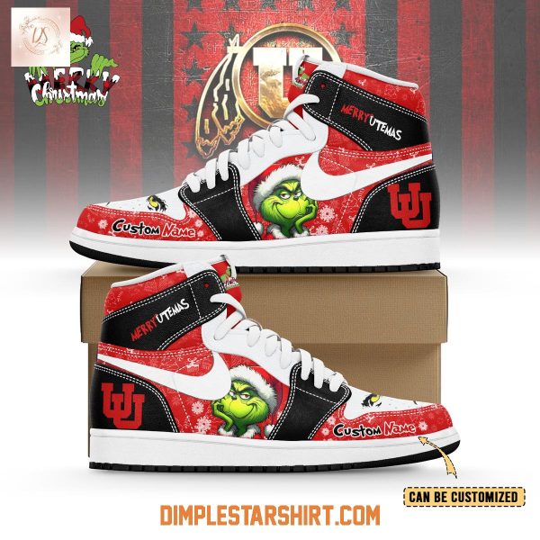 Utah Utes The Grinch Merry Christmas Air Jordan 1 Shoes
