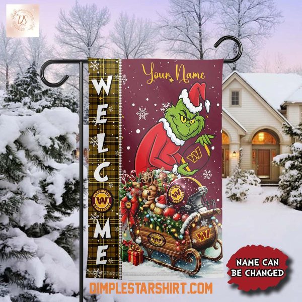Washington Commanders x The Grinch Christmas House Garden Flag