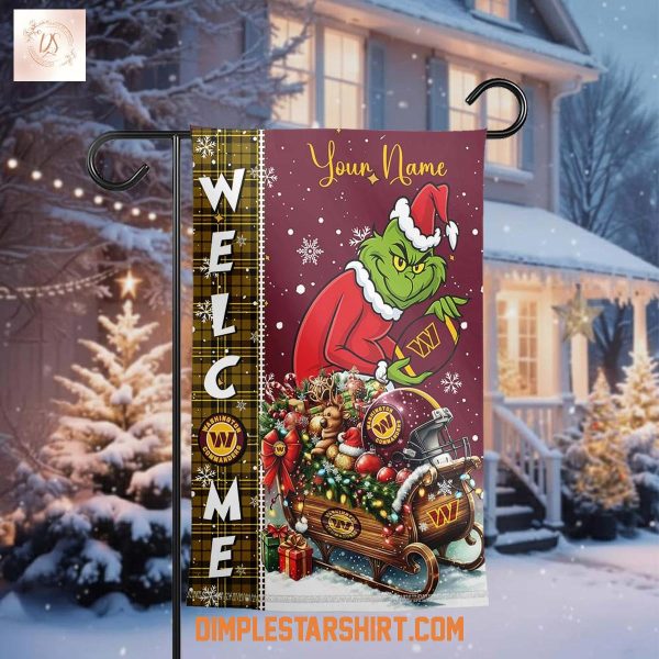 Washington Commanders x The Grinch Christmas House Garden Flag