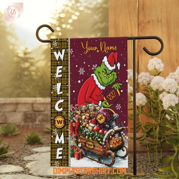 Washington Commanders x The Grinch Christmas House Garden Flag