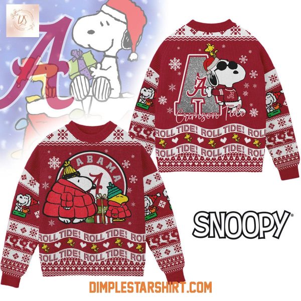 Alabama Crimson Tide Snoopy Roll Tide Rolll Ugly Sweater