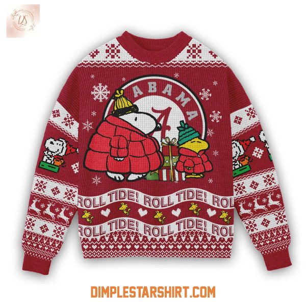Alabama Crimson Tide Snoopy Roll Tide Rolll Ugly Sweater
