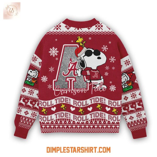 Alabama Crimson Tide Snoopy Roll Tide Rolll Ugly Sweater