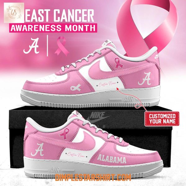 Alabama Crimson Tide x Breast Cancer Air Force 1 Shoes