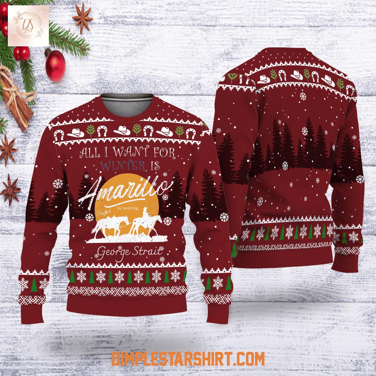 All I Want For Winter Is George Strait Ugly Sweater All I Want For Winter Is George Strait Ugly Sweater