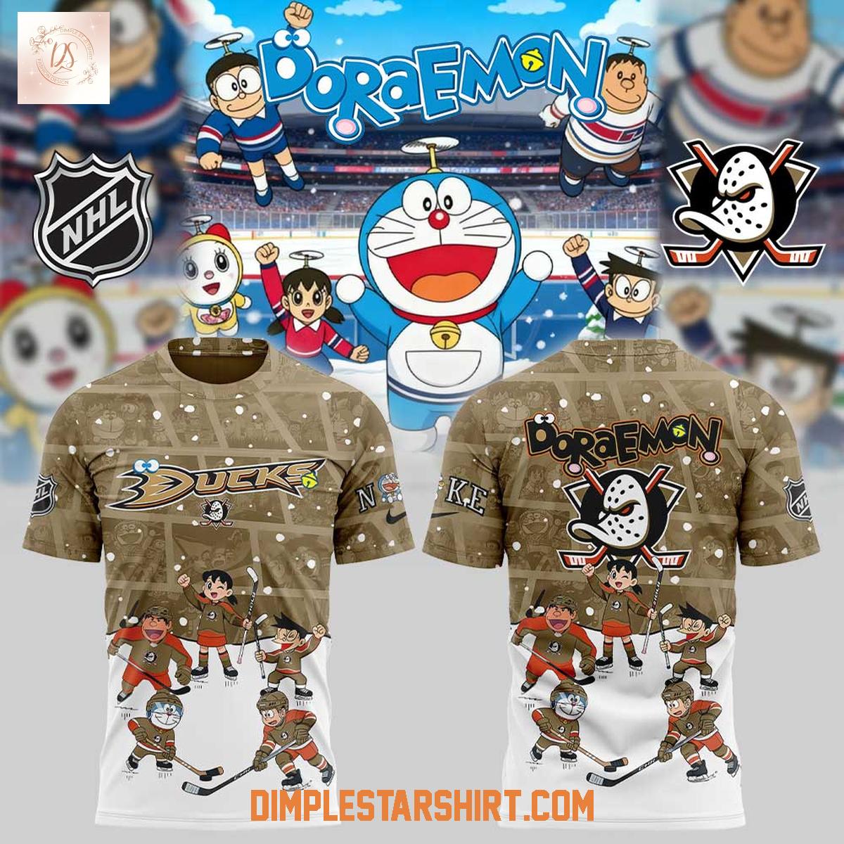 Anaheim Ducks Doraemon And Friends Hoodie Shirt Anaheim Ducks Doraemon And Friends Hoodie Shirt