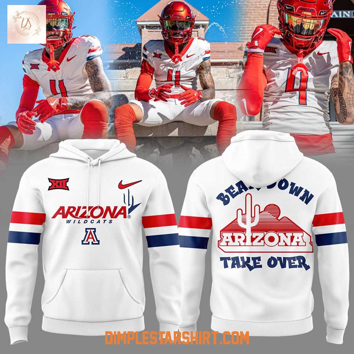 Arizona Wildcats Bear Down White Uniform Hoodie Shirt Arizona Wildcats Bear Down White Uniform Hoodie Shirt