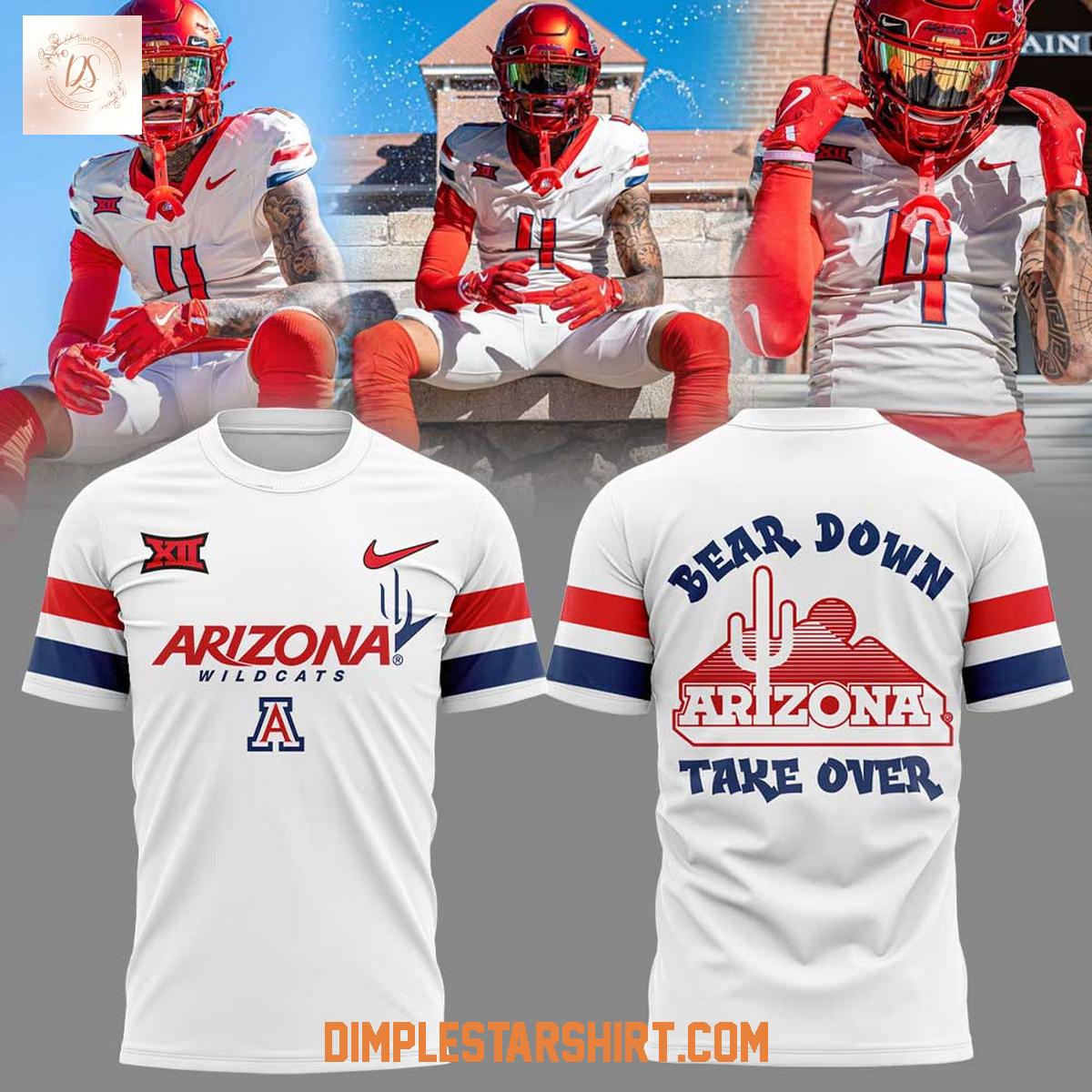 Arizona Wildcats Bear Down White Uniform Hoodie Shirt Arizona Wildcats Bear Down White Uniform Hoodie Shirt