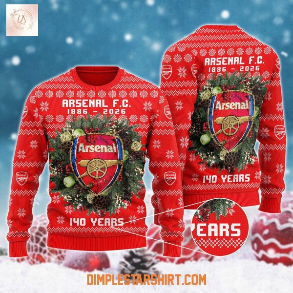 Arsenal F.C 140 Years Christmas Ugly Sweater
