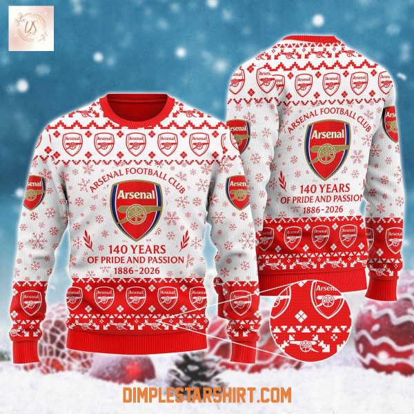 Arsenal F.C 140 Years Of Pride And Passion 1886 2026 Ugly Sweater