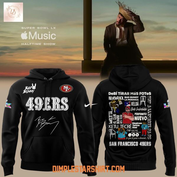Bad Bunny x San Francisco 49ers 2026 Black Hoodie Shirt