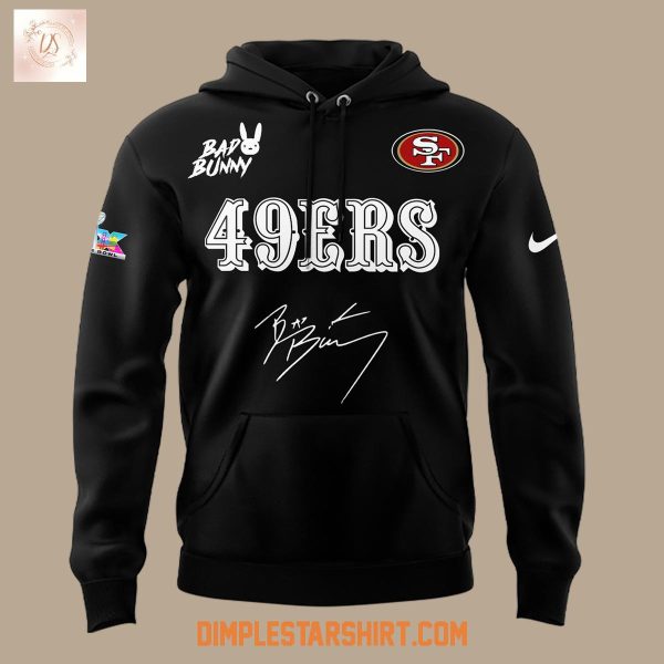 Bad Bunny x San Francisco 49ers 2026 Black Hoodie Shirt