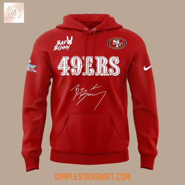Bad Bunny x San Francisco 49ers 2026 Red Hoodie Shirt