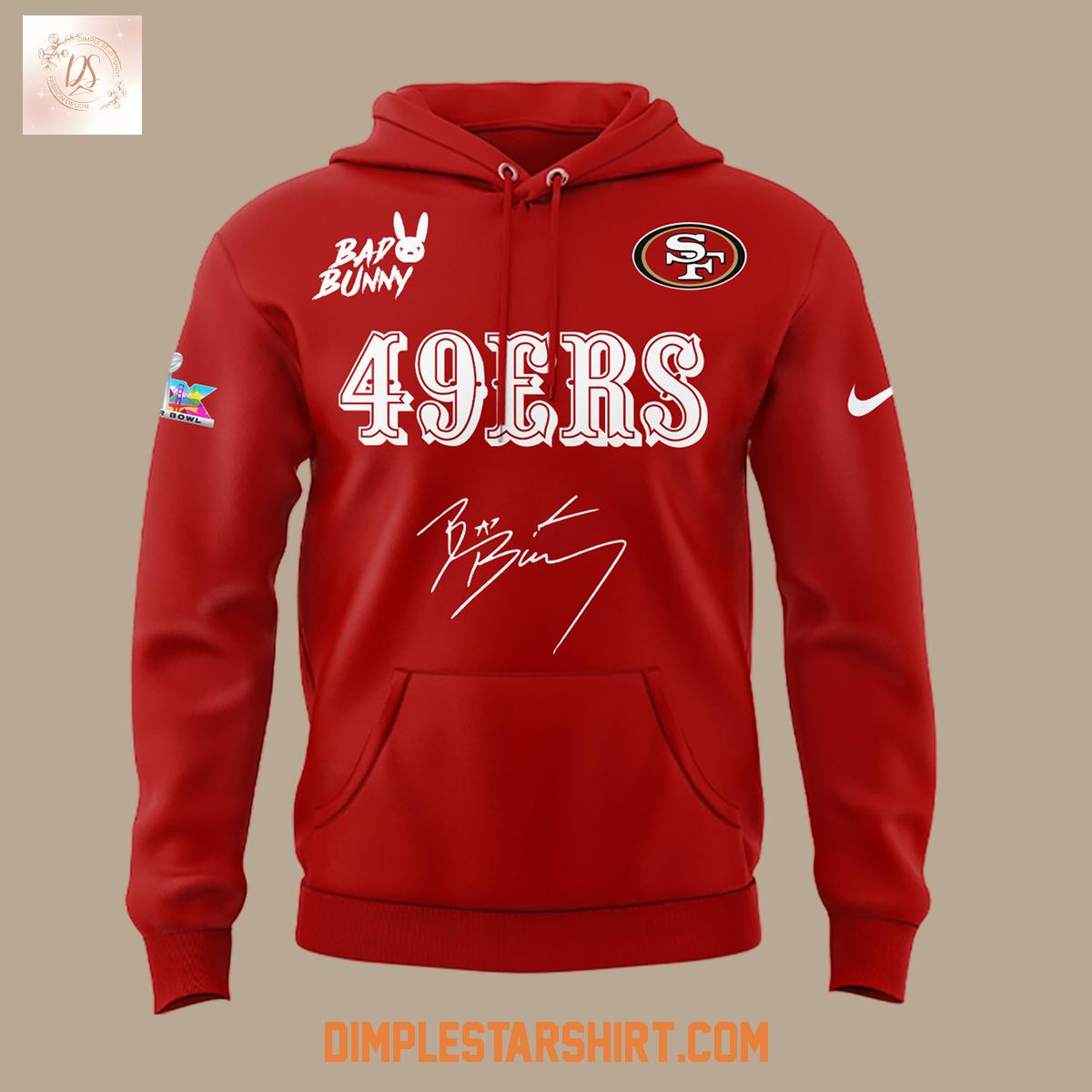 Bad Bunny x San Francisco 49ers 2026 Red Hoodie Shirt Bad Bunny x San Francisco 49ers 2026 Red Hoodie Shirt