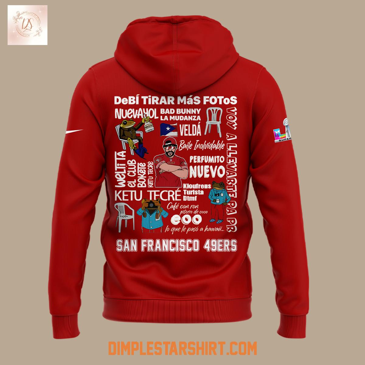 Bad Bunny x San Francisco 49ers 2026 Red Hoodie Shirt Bad Bunny x San Francisco 49ers 2026 Red Hoodie Shirt