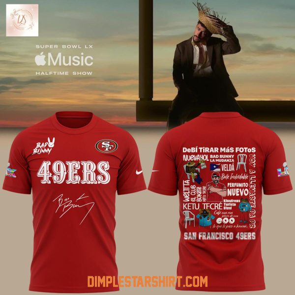 Bad Bunny x San Francisco 49ers 2026 Red Hoodie Shirt