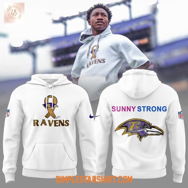 Baltimore Ravens Breast Cancer Sunny Strong Hoodie Shirt