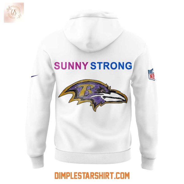 Baltimore Ravens Breast Cancer Sunny Strong Hoodie Shirt