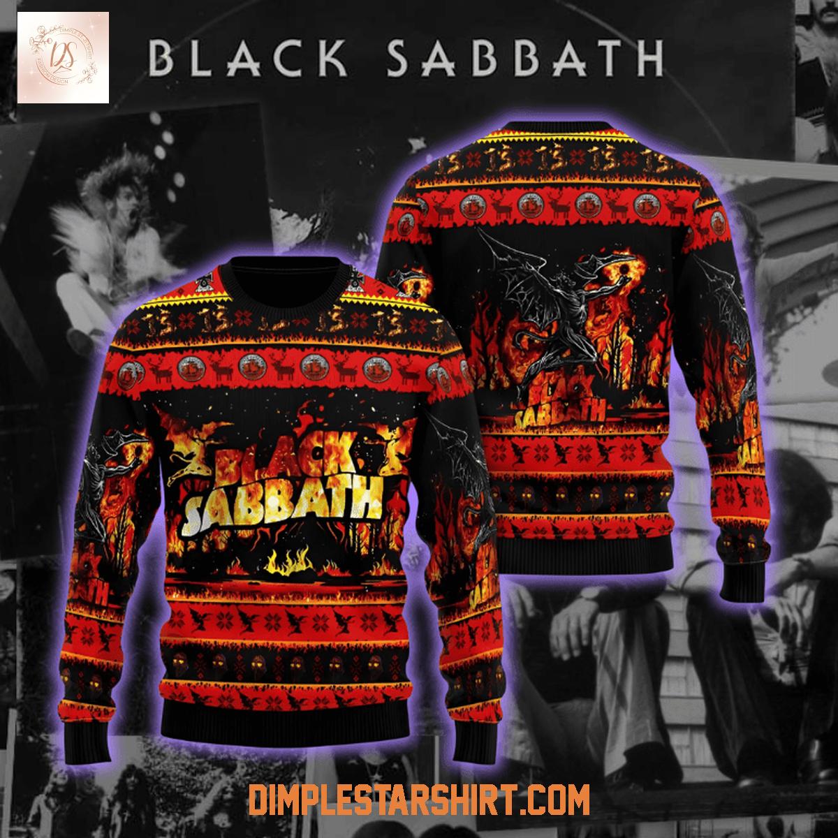 Black Sabbath Rock N' Roll Ugly Sweater Black Sabbath Rock N' Roll Ugly Sweater