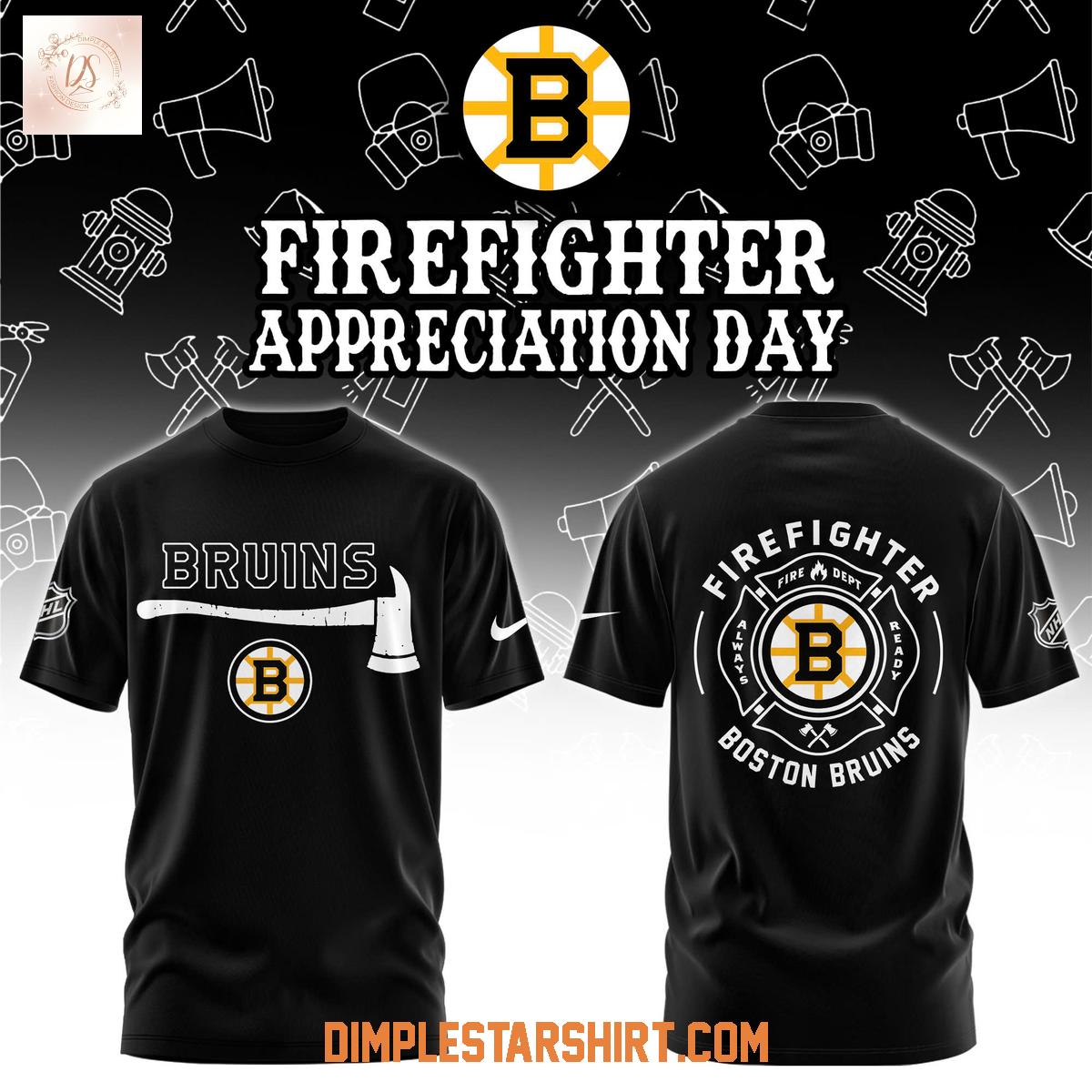 Boston Bruins Firefighter Appreciation Day Hoodie Shirt Boston Bruins Firefighter Appreciation Day Hoodie Shirt