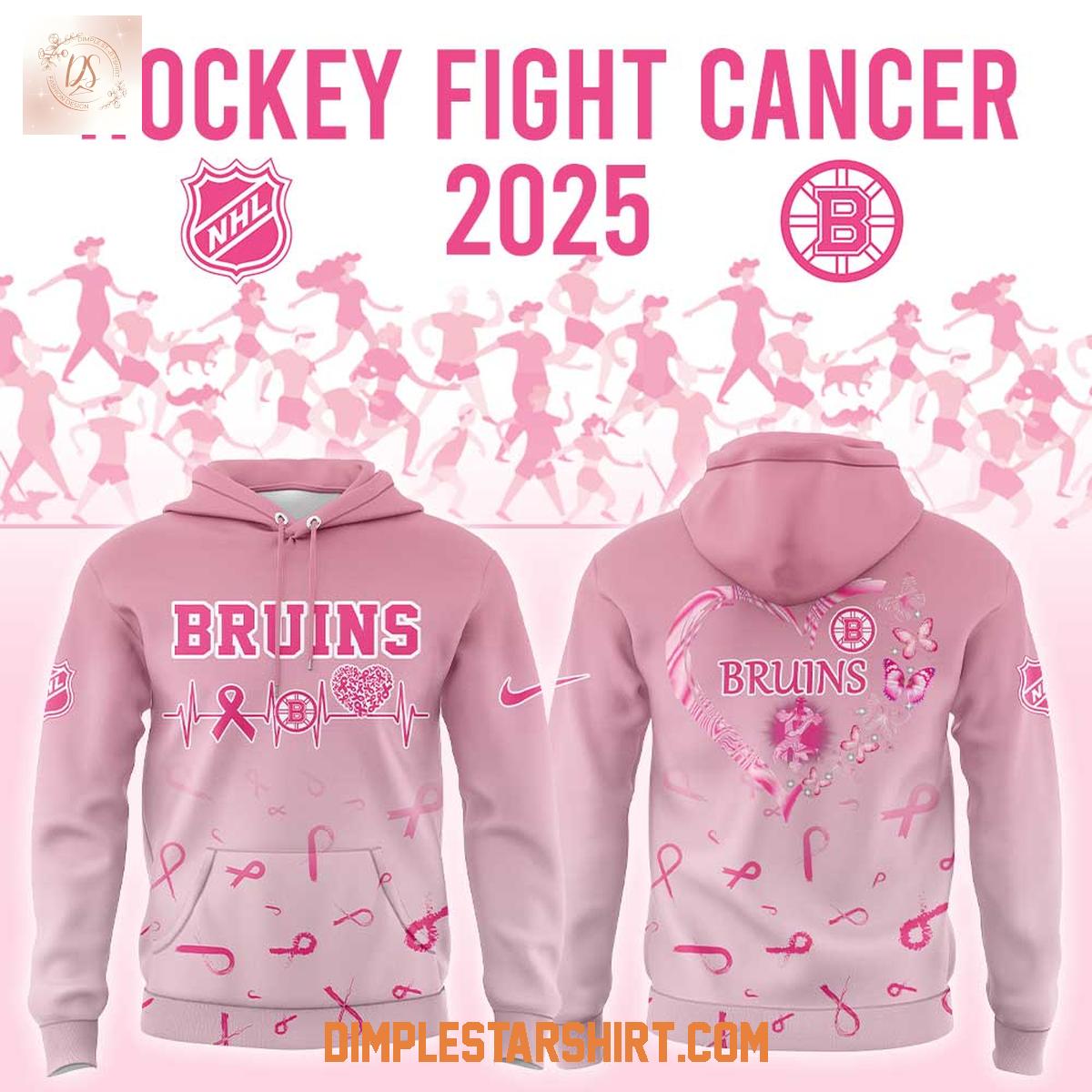 Boston Bruins Hockey Fight Cancer 2025 Hoodie Shirt Boston Bruins Hockey Fight Cancer 2025 Hoodie Shirt
