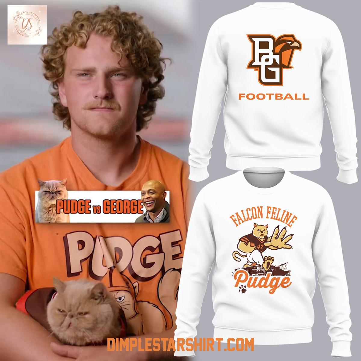 Bowling Green Falcons Pudge The Cat White Hoodie Shirt Bowling Green Falcons Pudge The Cat White Hoodie Shirt