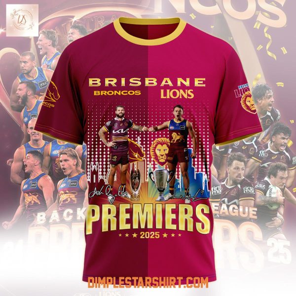 Brisbane Broncons x Lions Premiers 2025 Hoodie Shirt