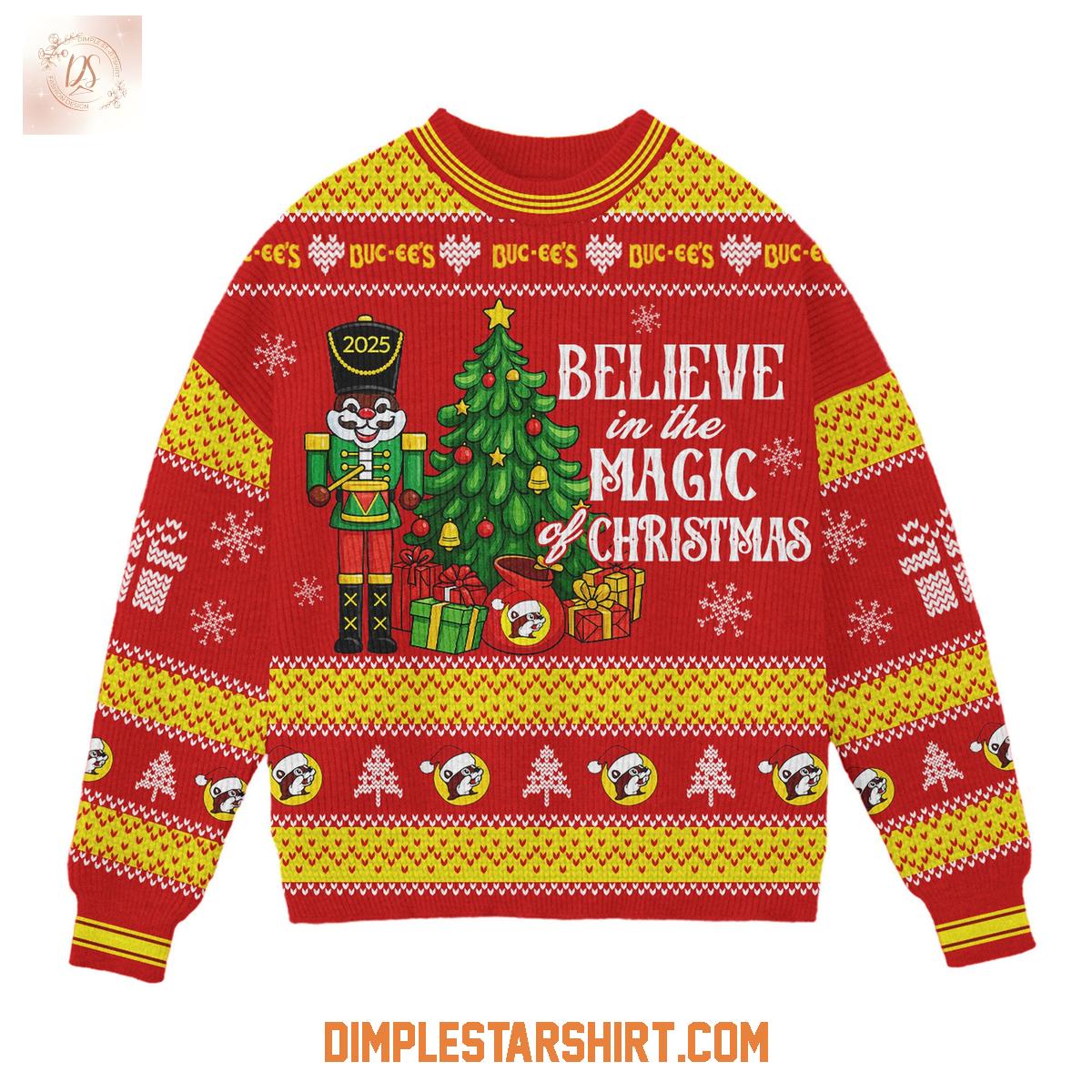 Buc-ee's Believe In The Magic Christmas Ugly Sweater Buc-ee's Believe In The Magic Christmas Ugly Sweater