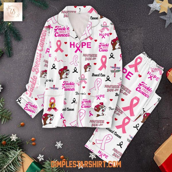 Buc-ee’s Tackle Breast Cancer White Pajamas Set Buc-ee’s Tackle Breast Cancer White Pajamas Set