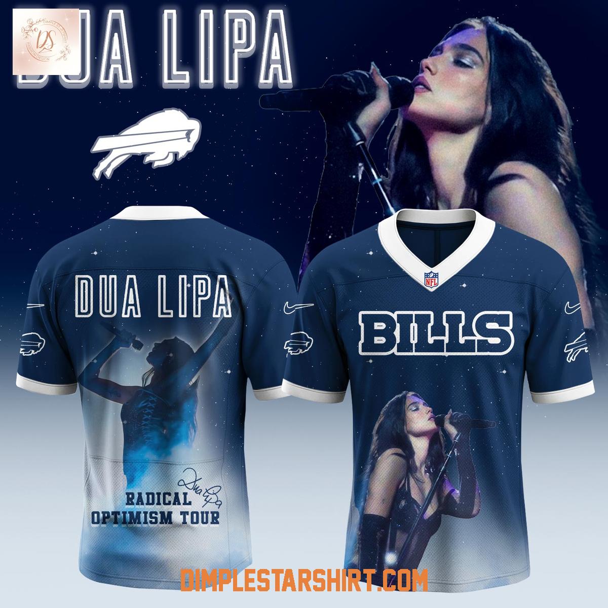 Buffalo Bills x Dua Lipa Radical Optimism Tour Football Jersey Buffalo Bills x Dua Lipa Radical Optimism Tour Football Jersey