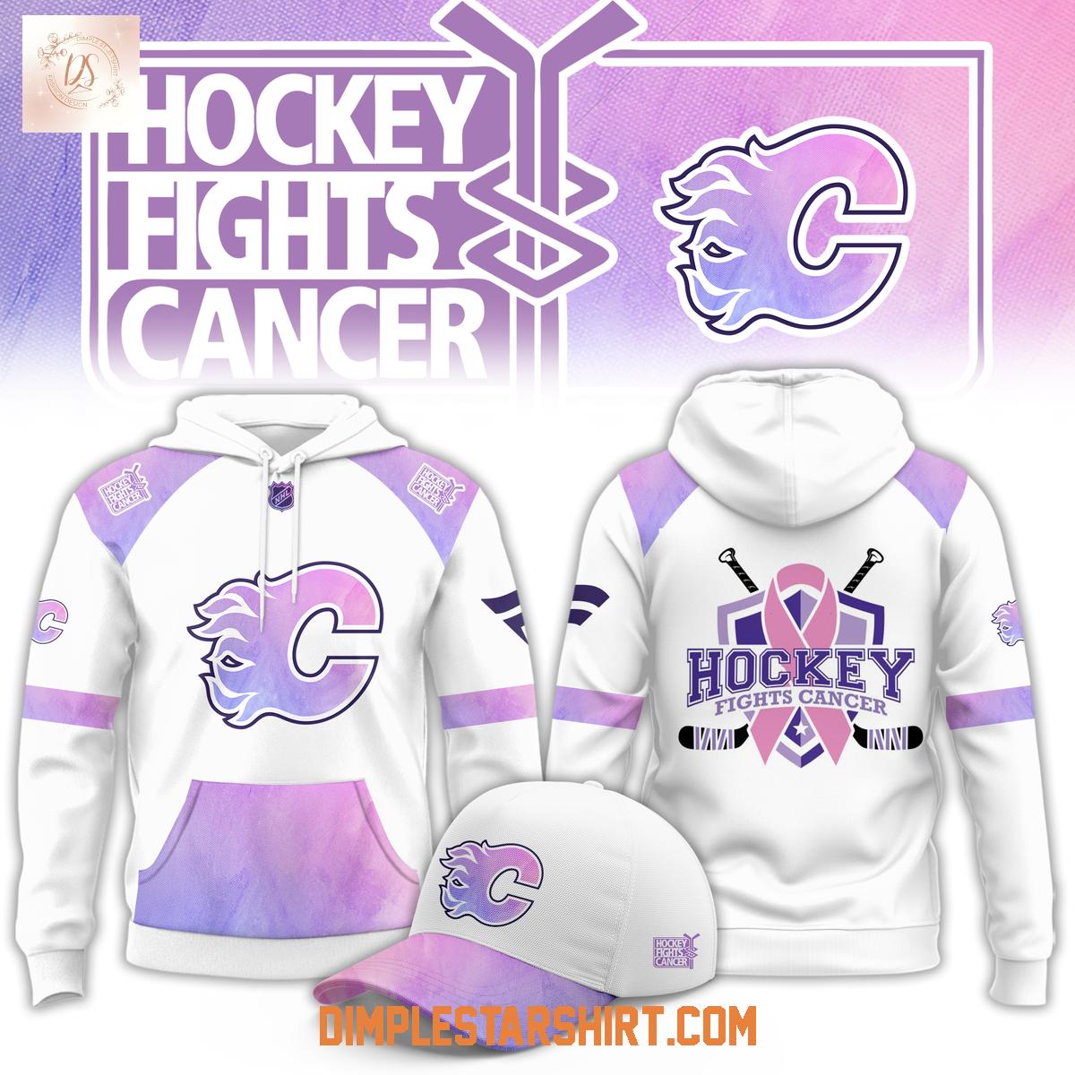 Calgary Flames Hockey Fight Cancer Hoodie Shirt Calgary Flames Hockey Fight Cancer Hoodie Shirt