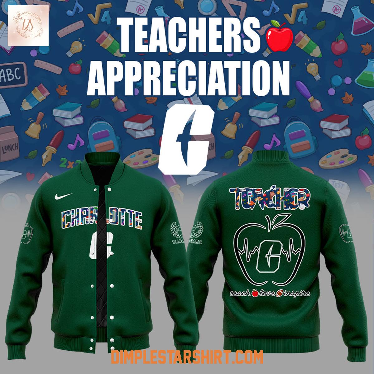 Charlotte 49ers Teachers Appreciation 2025 Baseball Jacket Charlotte 49ers Teachers Appreciation 2025 Baseball Jacket