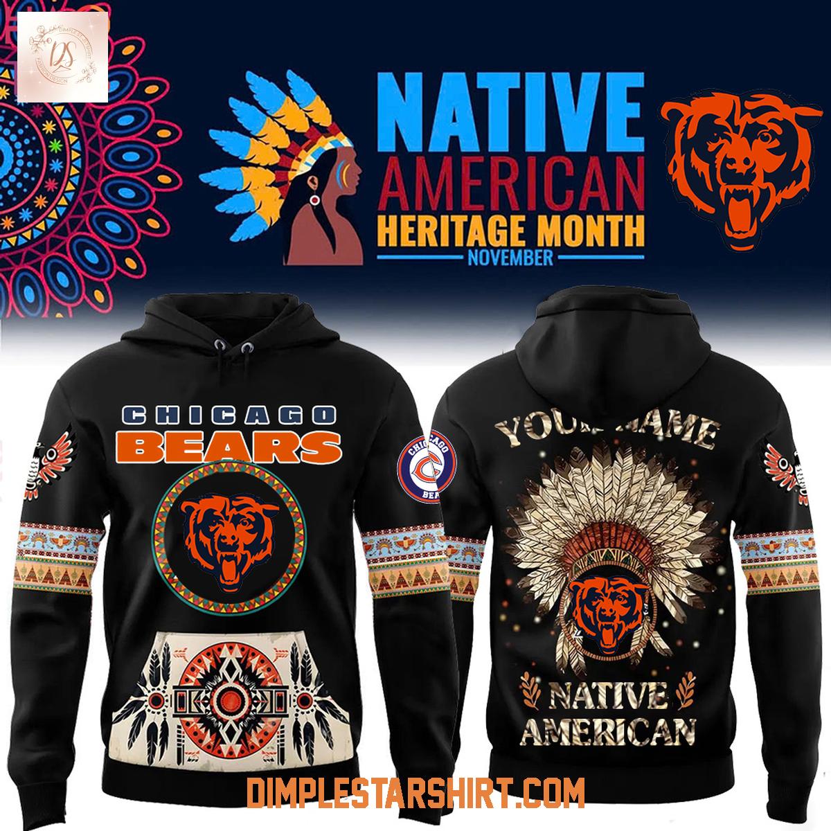 Chicago Bears Native American Heritage Month 2025 Hoodie Shirt Chicago Bears Native American Heritage Month 2025 Hoodie Shirt