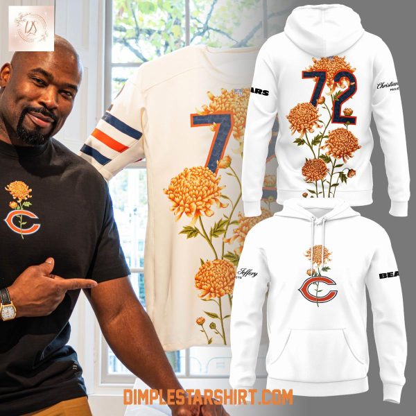 Chicago Bears With OOF Gallery And Christitan Jeffery White Hoodie Shirt