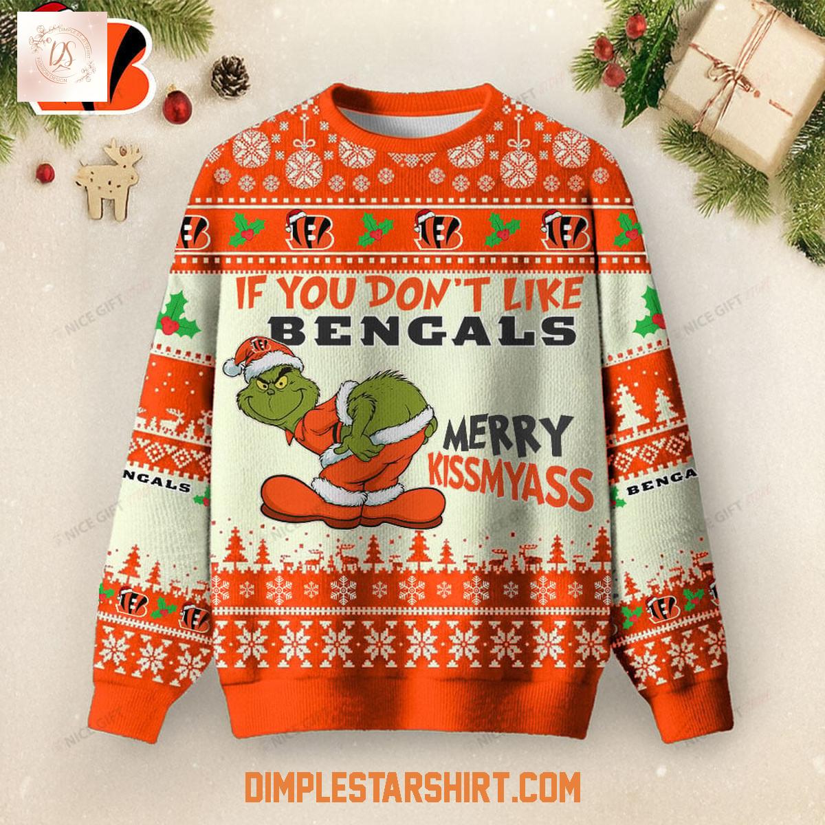 Cincinnati Bengals If You Don't Like Bengals Merry Kissmyass Ugly Sweater Cincinnati Bengals If You Don't Like Bengals Merry Kissmyass Ugly Sweater