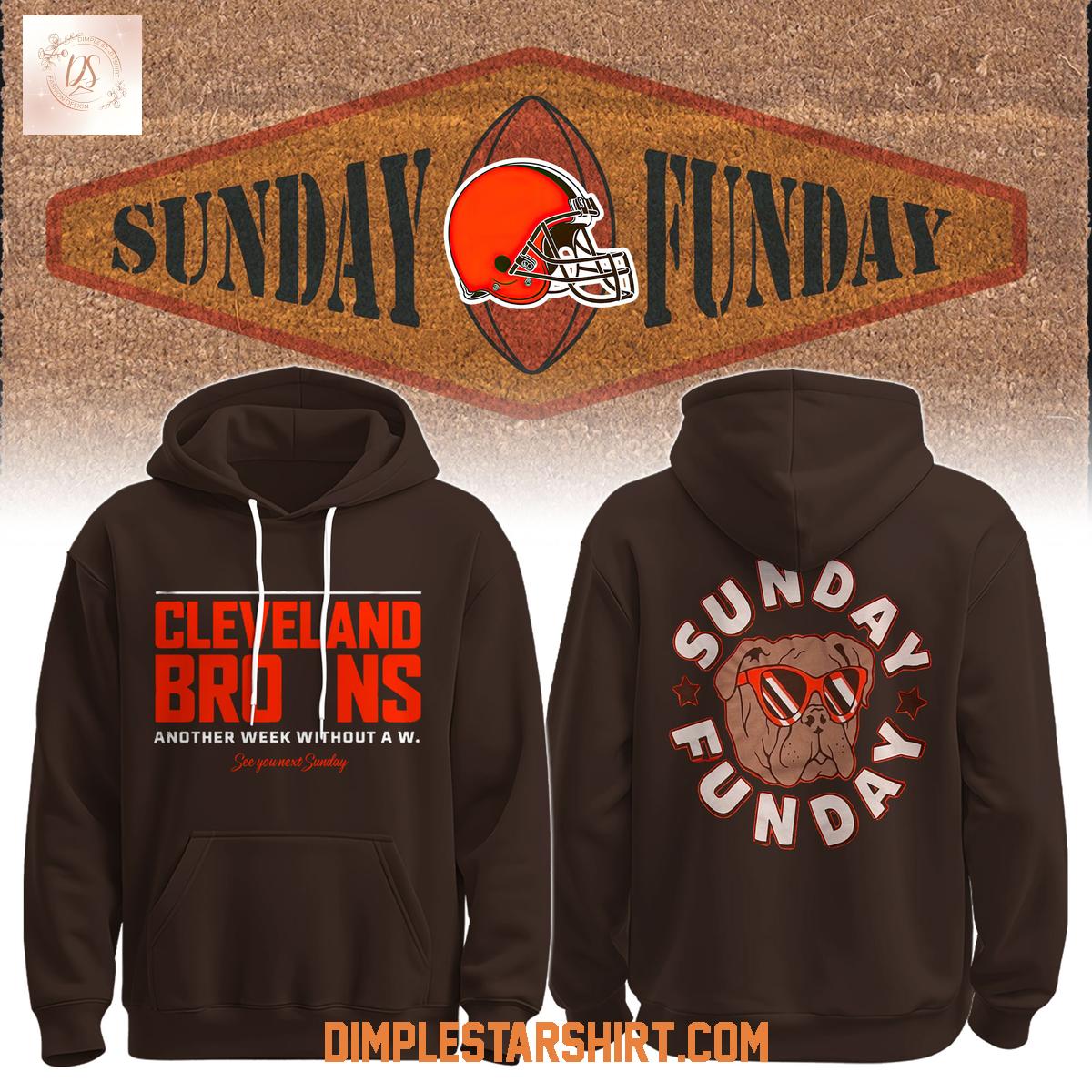 Cleveland Browns Sunday Funday Bulldog Hoodie Shirt Cleveland Browns Sunday Funday Bulldog Hoodie Shirt