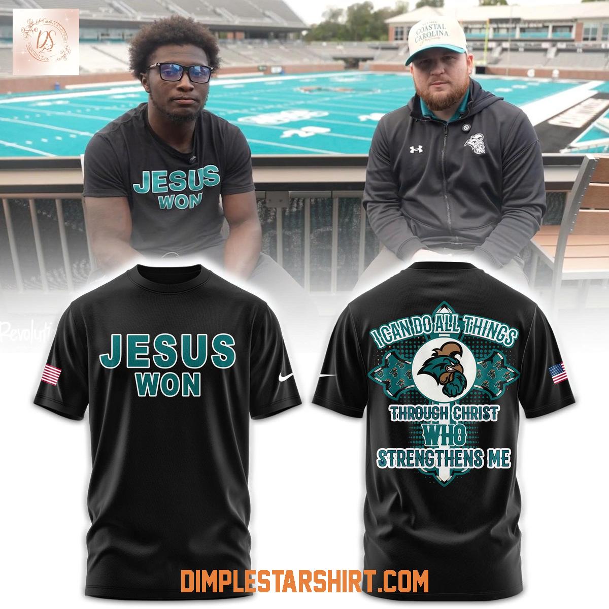 Coastal Carolina Chanticleers Jesus Won Black Hoodie Shirt Coastal Carolina Chanticleers Jesus Won Black Hoodie Shirt