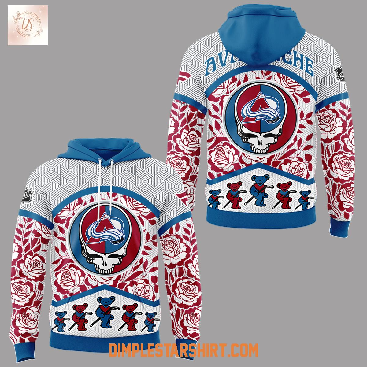 Colorado Avalanche x Grateful Dead Night Hoodie Shirt Colorado Avalanche x Grateful Dead Night Hoodie Shirt