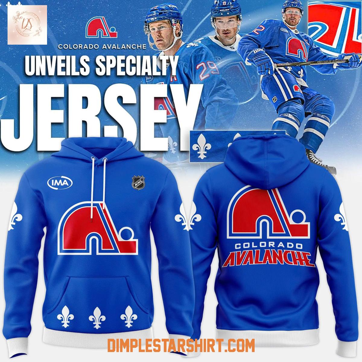 Colorado Avalanche x Nordiques Heritage Ice Hoodie Shirt