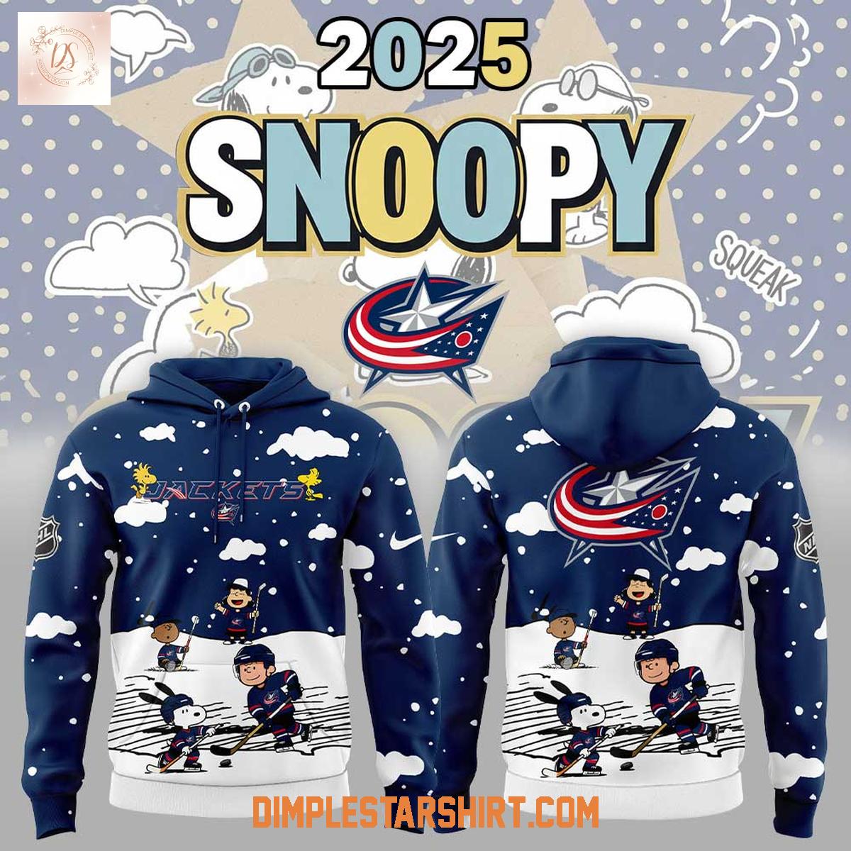 Columbus Blue Jackets Snoopy And Peanuts 2025 Hoodie Shirt Columbus Blue Jackets Snoopy And Peanuts 2025 Hoodie Shirt